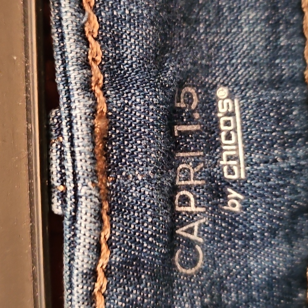 Chico's Dark Blue Wide Leg Jeans - Picture 5 of 6